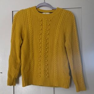 Boden Gold Cable Knit Sweater beautifully bright!